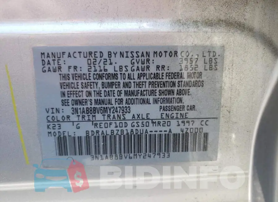 3N1AB8BV6MY247933 Photo# 10