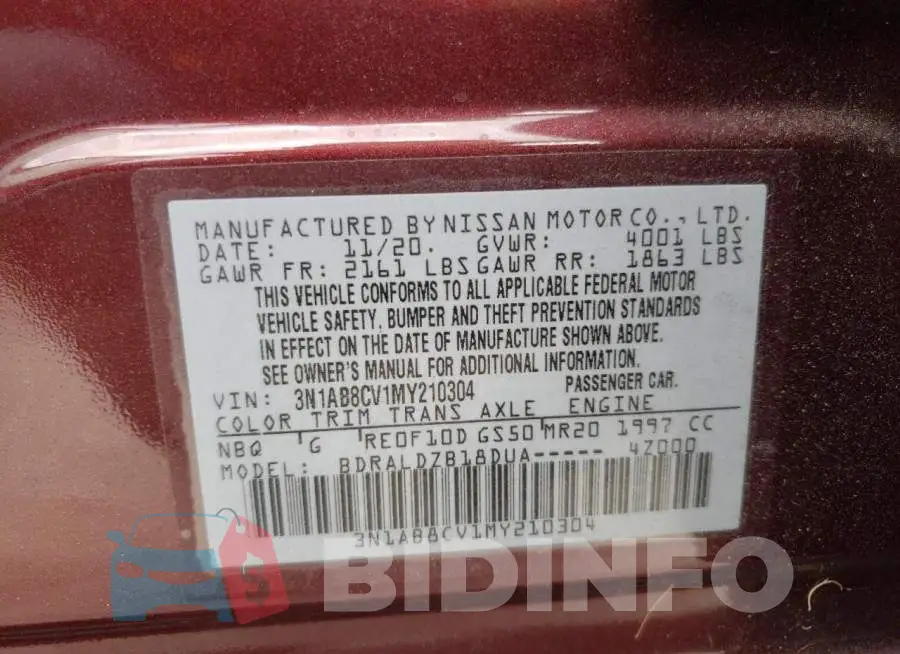 3N1AB8CV1MY210304 Photo# 10