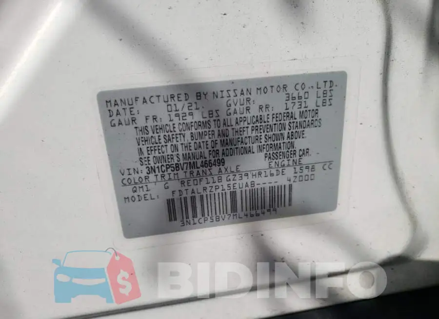 3N1CP5BV7ML466499 Photo# 10