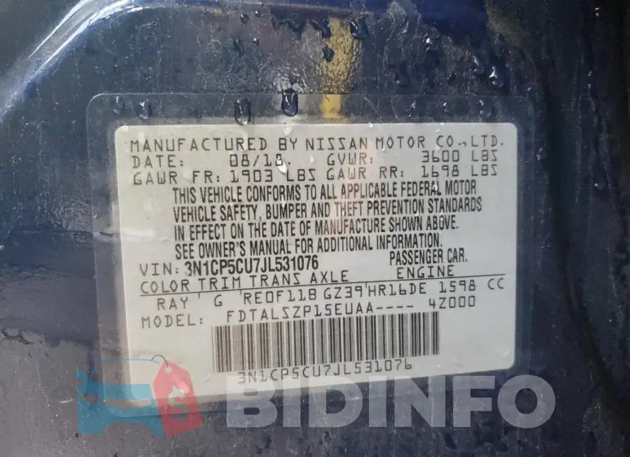 3N1CP5CU7JL531076 Photo# 10