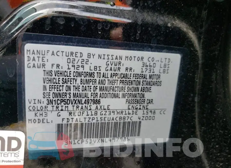 3N1CP5DVXNL497986 Photo# 10