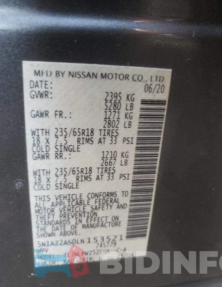 5N1AZ2AS0LN153521 Photo# 10