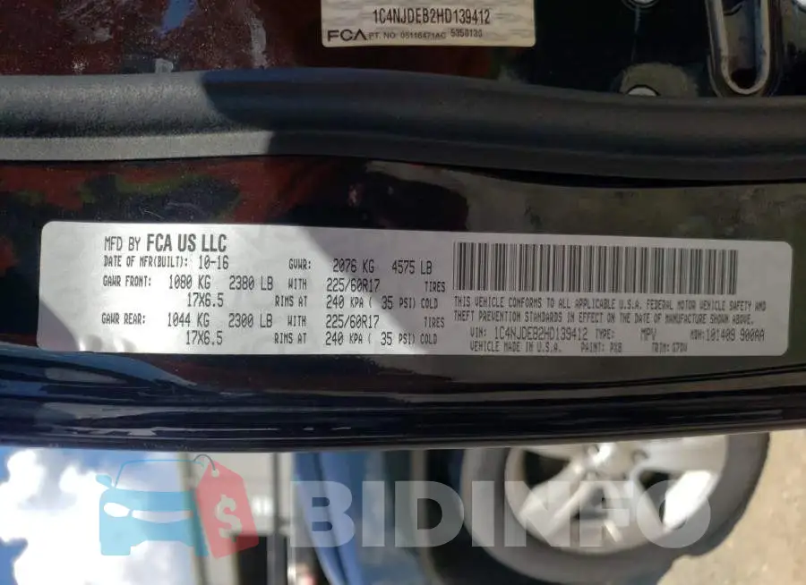 1C4NJDEB2HD139412 Photo# 10