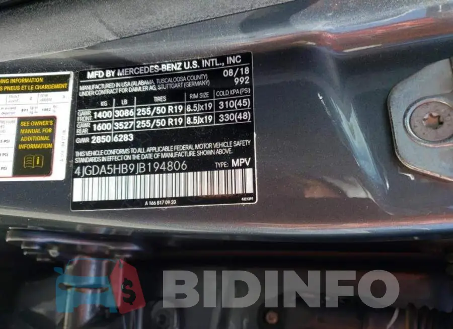 4JGDA5HB9JB194806 Photo# 10
