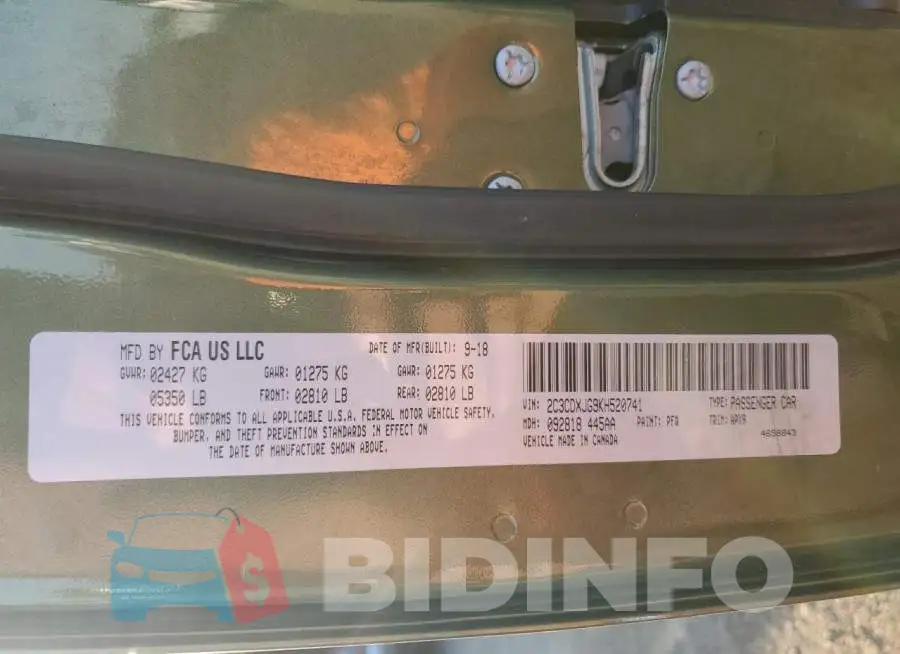 2C3CDXJG9KH520741 Photo# 10