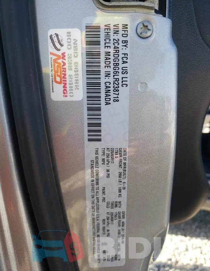 2C4RDGBG6LR238718 Photo# 10