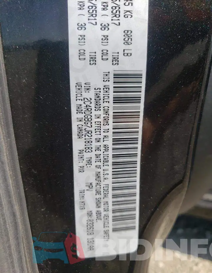 2C4RDGBG7JR218183 Photo# 10