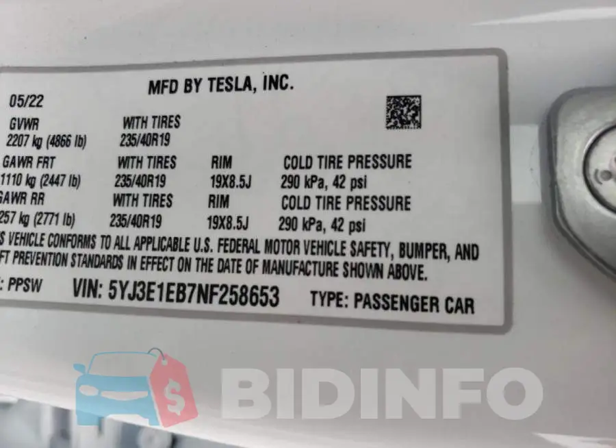 5YJ3E1EB7NF258653 Photo# 10