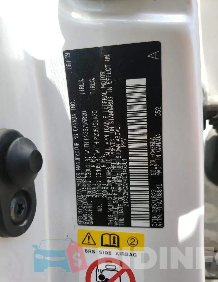 2T2ZZMCA7KC146361 Photo# 10