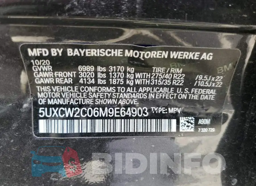5UXCW2C06M9E64903 Photo# 10
