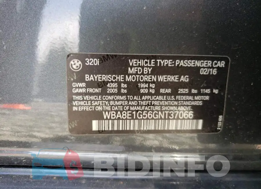 WBA8E1G56GNT37066 Photo# 10