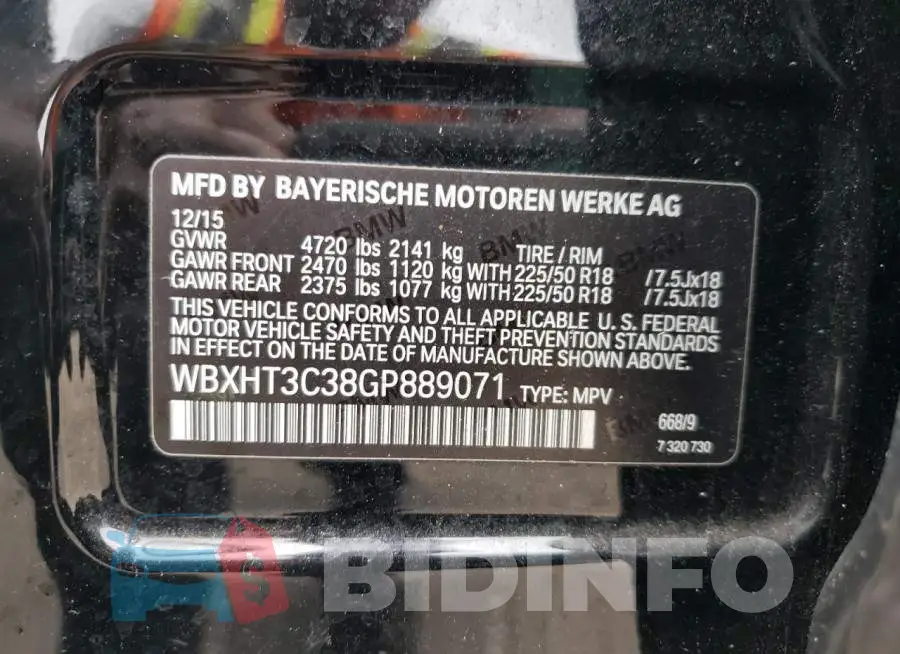 WBXHT3C38GP889071 Photo# 10