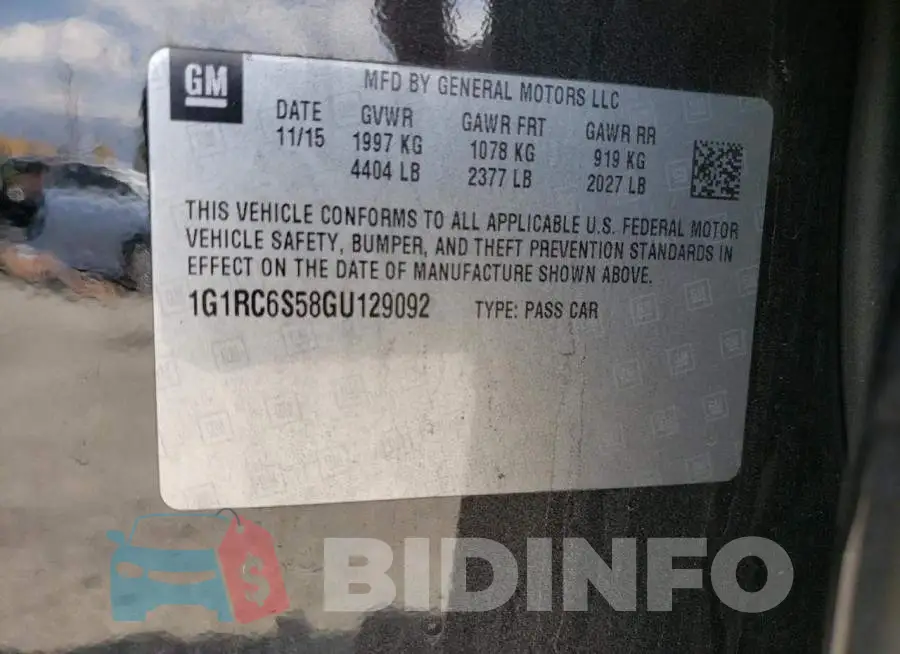 1G1RC6S58GU129092 Photo# 10