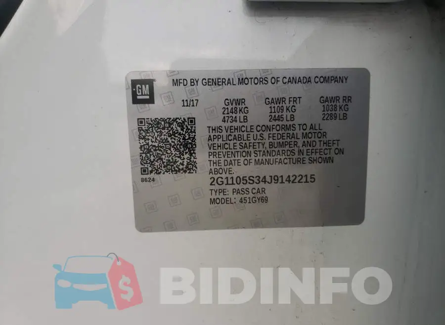 2G1105S34J9142215 Photo# 10