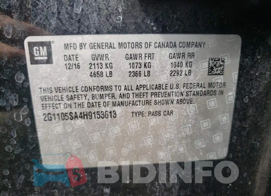 2G1105SA4H9153613 Photo# 10