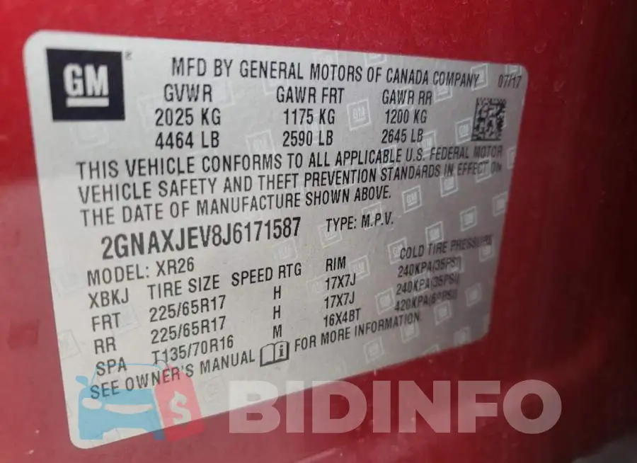 2GNAXJEV8J6171587 Photo# 10