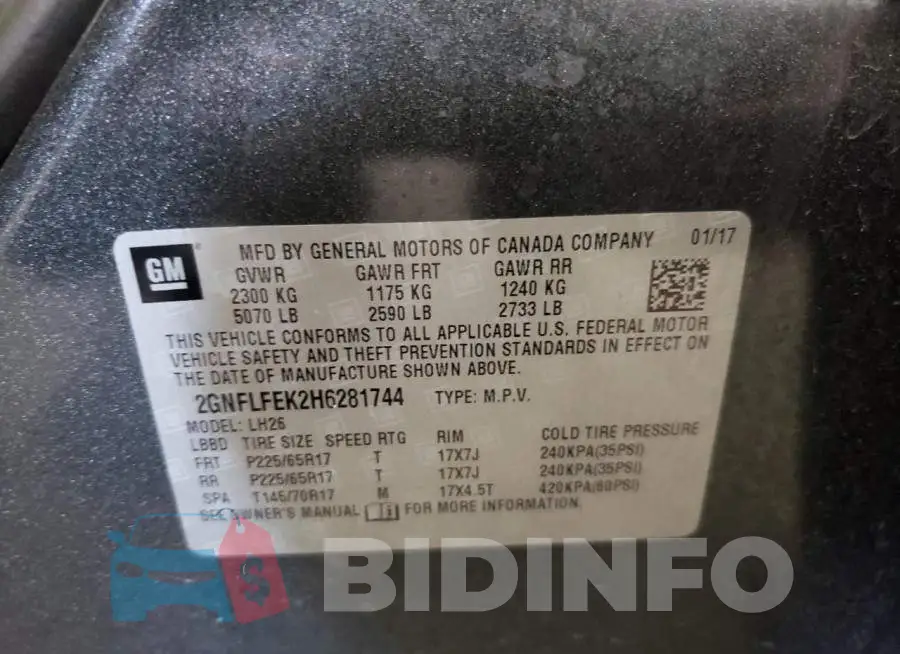 2GNFLFEK2H6281744 Photo# 10