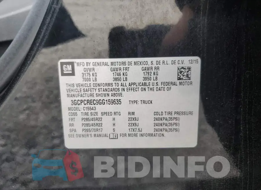 3GCPCREC9GG159635 Photo# 10
