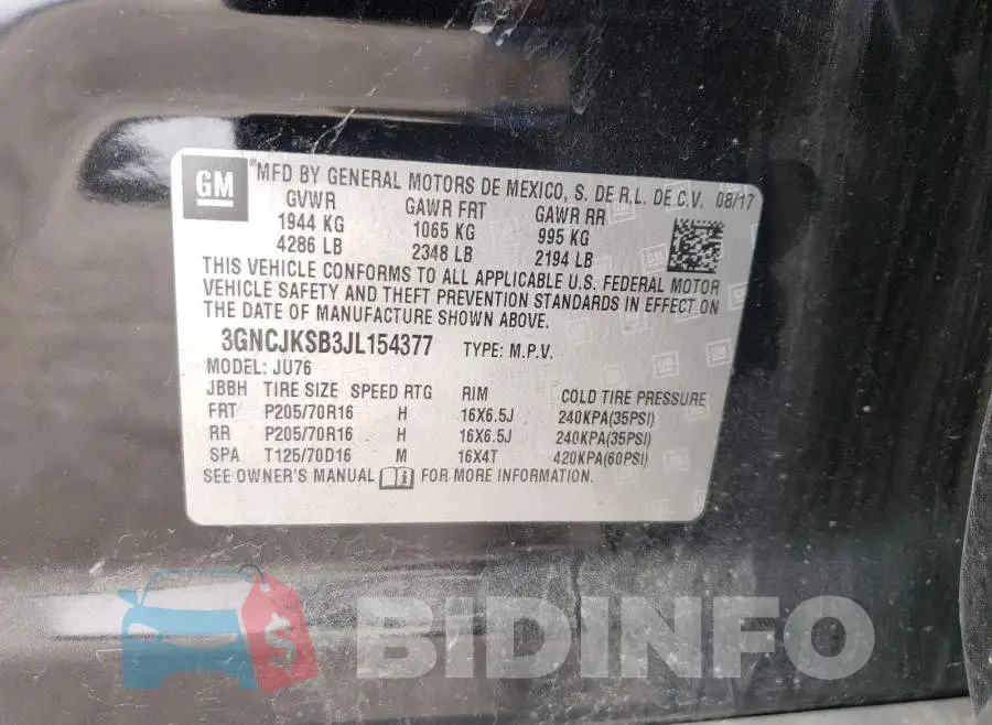 3GNCJKSB3JL154377 Photo# 10
