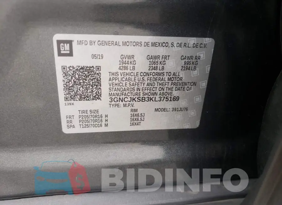 3GNCJKSB3KL375169 Photo# 10