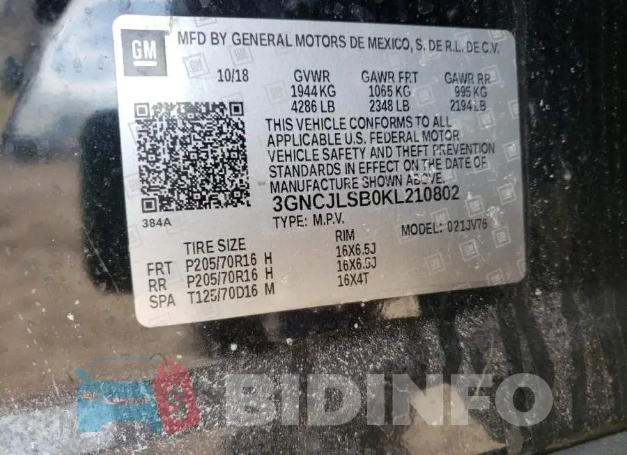 3GNCJLSB0KL210802 Photo# 10