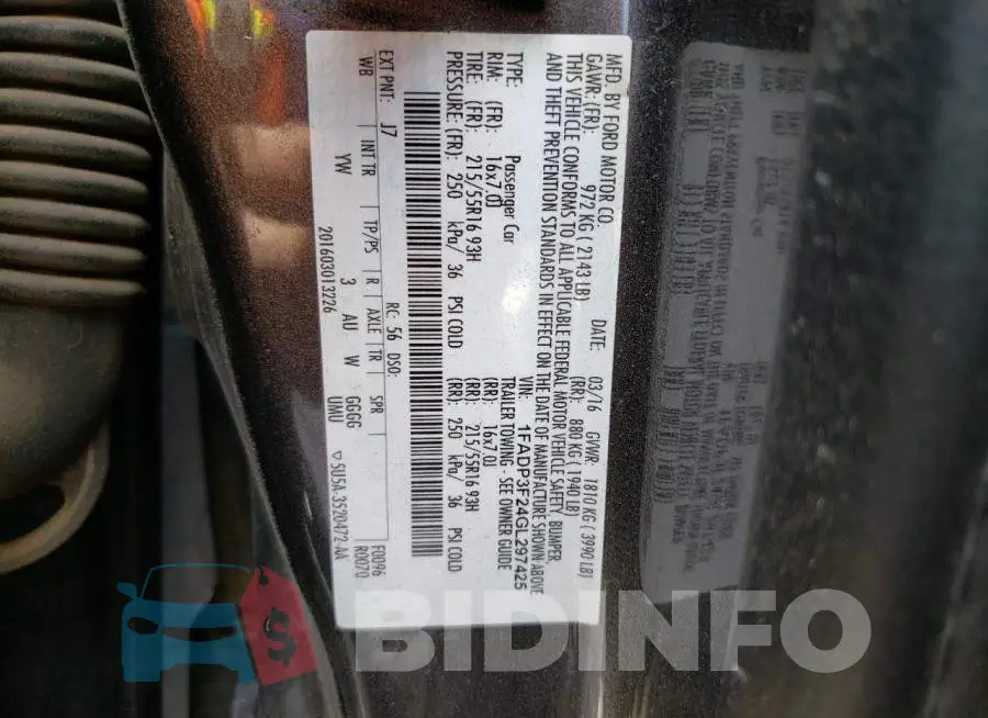 1FADP3F24GL297425 Photo# 10