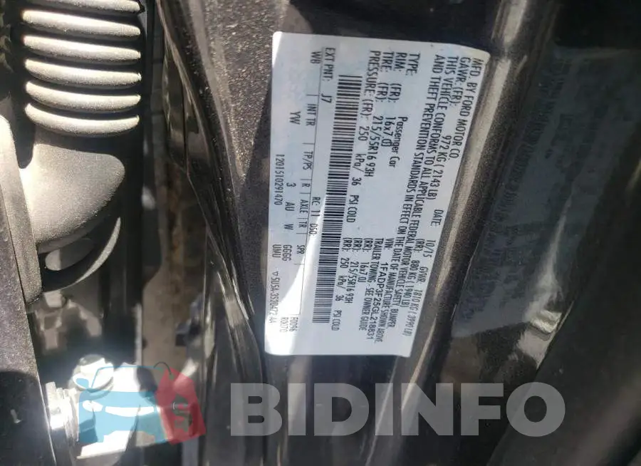 1FADP3F25GL218831 Photo# 10