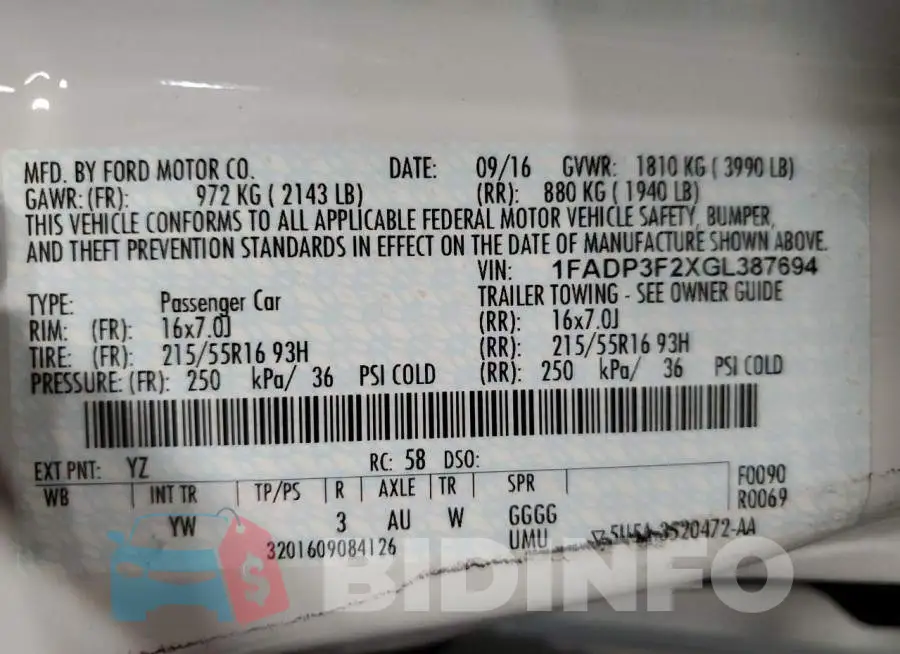 1FADP3F2XGL387694 Photo# 10