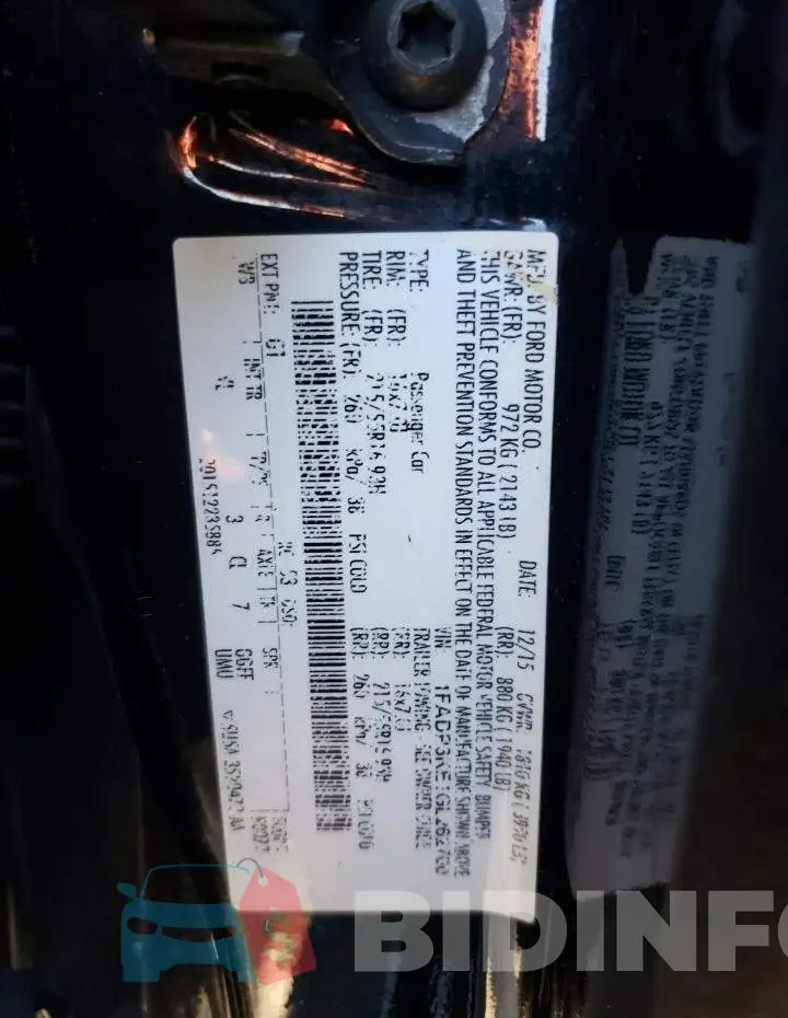 1FADP3KE1GL262700 Photo# 10