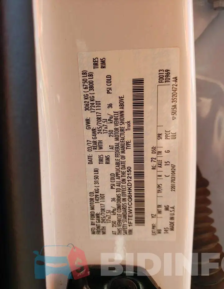 1FTEW1CG6HKD12150 Photo# 10