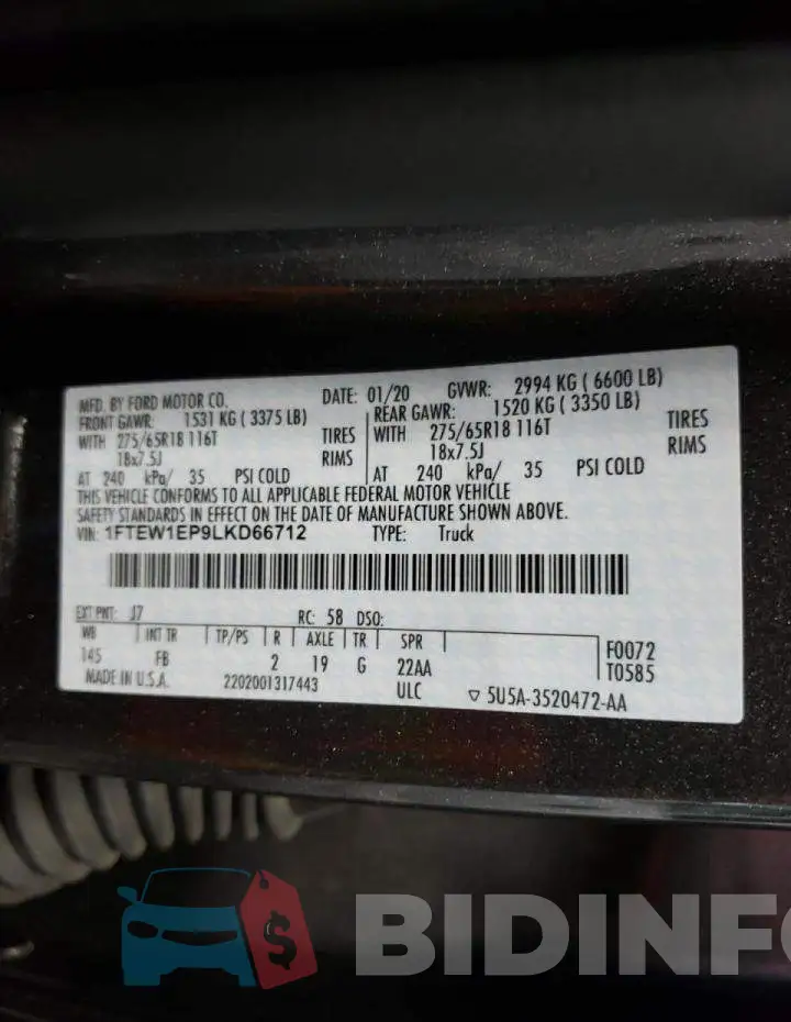 1FTEW1EP9LKD66712 Photo# 10