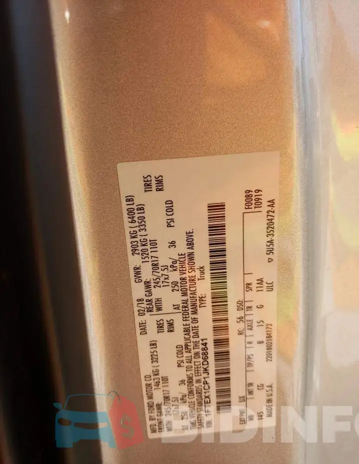 1FTEX1CP1JKD68841 Photo# 10