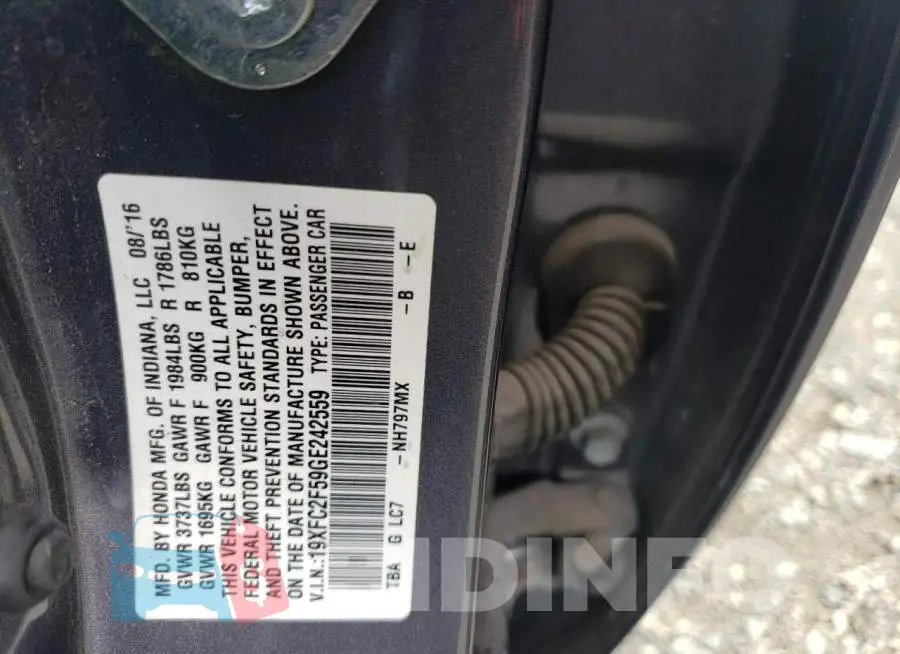 19XFC2F59GE242559 Photo# 10