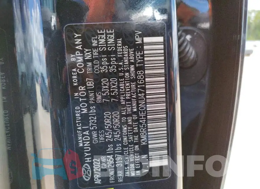 KM8R54HE0NU471688 Photo# 10