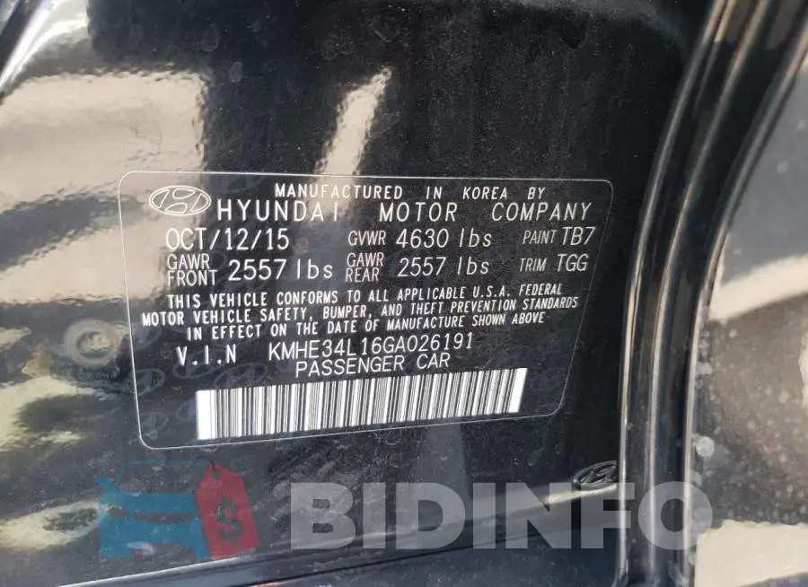 KMHE34L16GA026191 Photo# 10