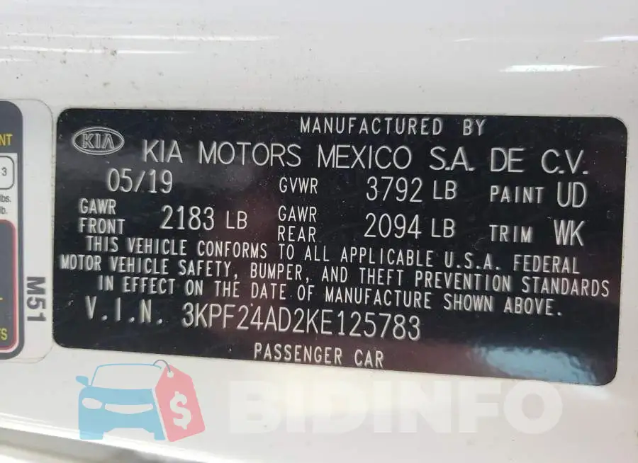 3KPF24AD2KE125783 Photo# 10