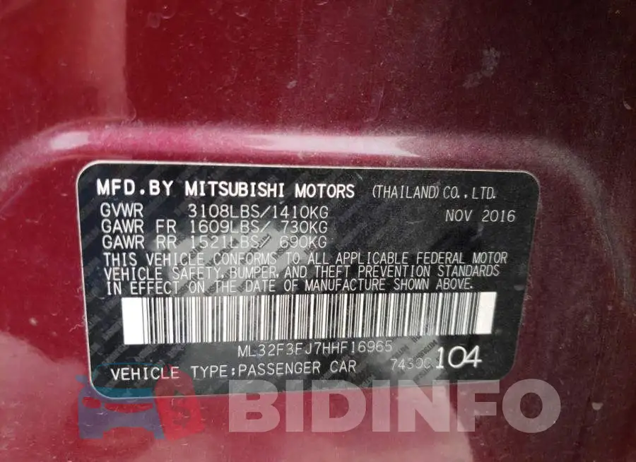 ML32F3FJ7HHF16965 Photo# 10