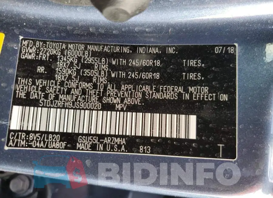 5TDJZRFH9JS900020 Photo# 10