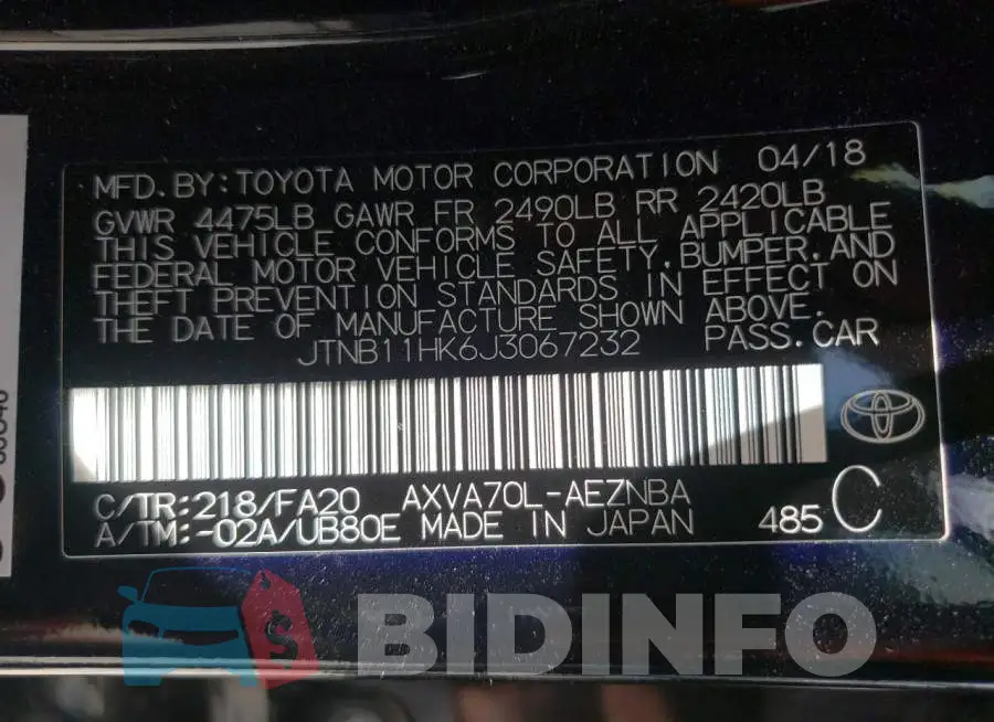 JTNB11HK6J3067232 Photo# 10