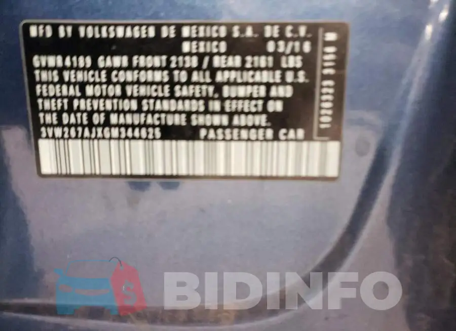 3VW267AJXGM344625 Photo# 10