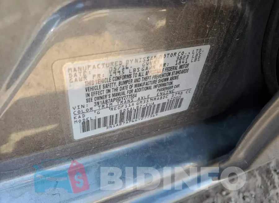 3N1AB7AP6GY277564 Photo# 10