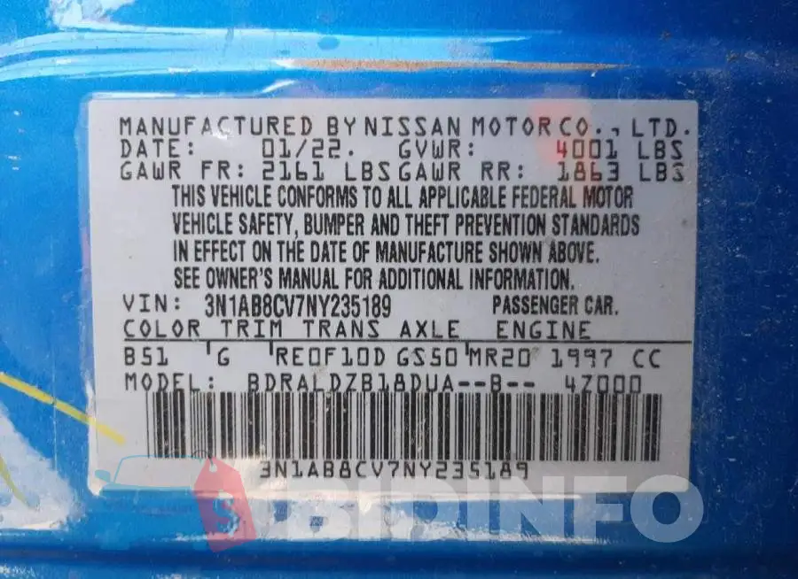 3N1AB8CV7NY235189 Photo# 10