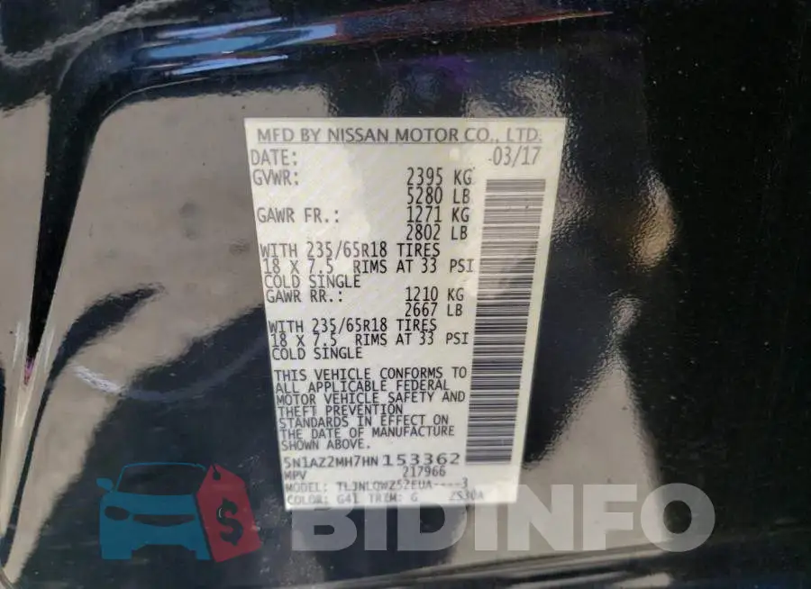 5N1AZ2MH7HN153362 Photo# 10