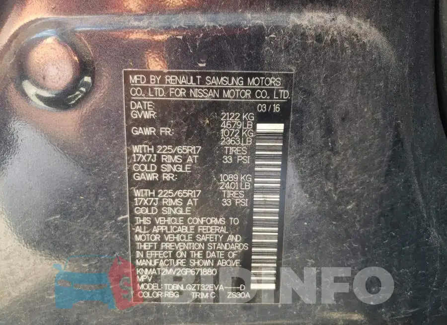 KNMAT2MV2GP671880 Photo# 10