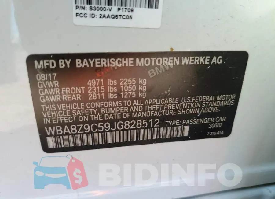 WBA8Z9C59JG828512 Photo# 10