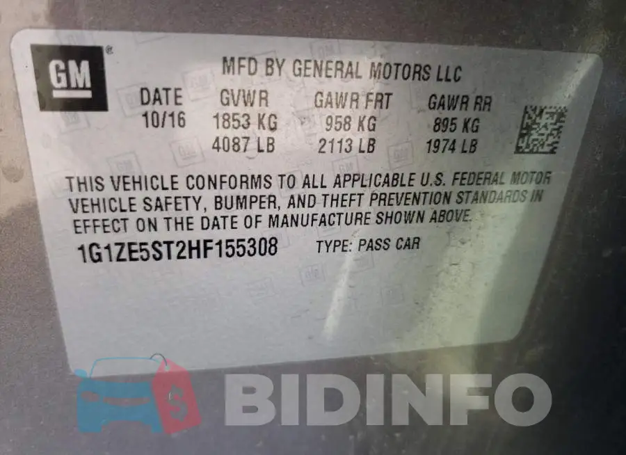 1G1ZE5ST2HF155308 Photo# 10