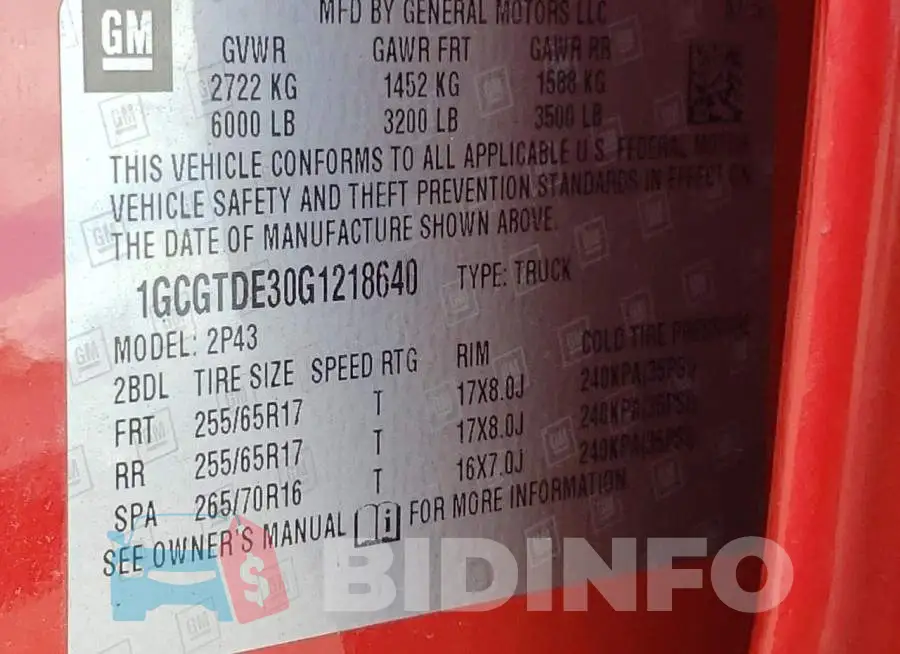1GCGTDE30G1218640 Photo# 10