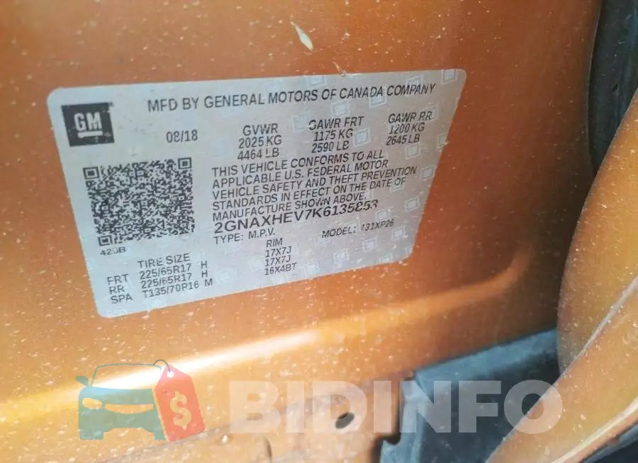 2GNAXHEV7K6135853 Photo# 10