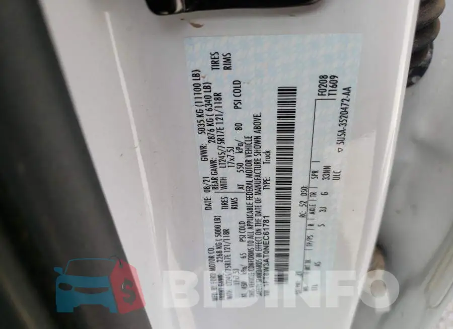 1FT8W3AT0NEC61781 Photo# 10