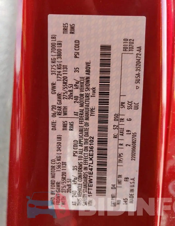 1FTEW1E47LKE36102 Photo# 10